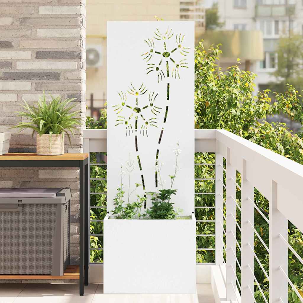 vidaXL Garden Privacy Screen 50 x 32 x 150 cm Cold-rolled steel White