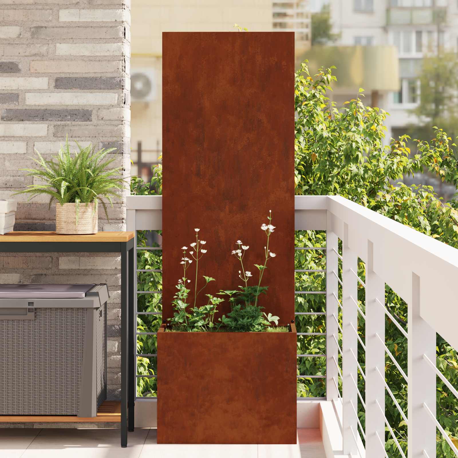 vidaXL Garden Privacy Screen Rusty 50 x 32 x 150 cm Weathering steel 1