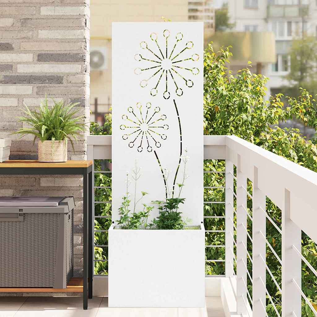 vidaXL Garden Privacy Screen 50 x 32 x 150 cm Cold-rolled steel White