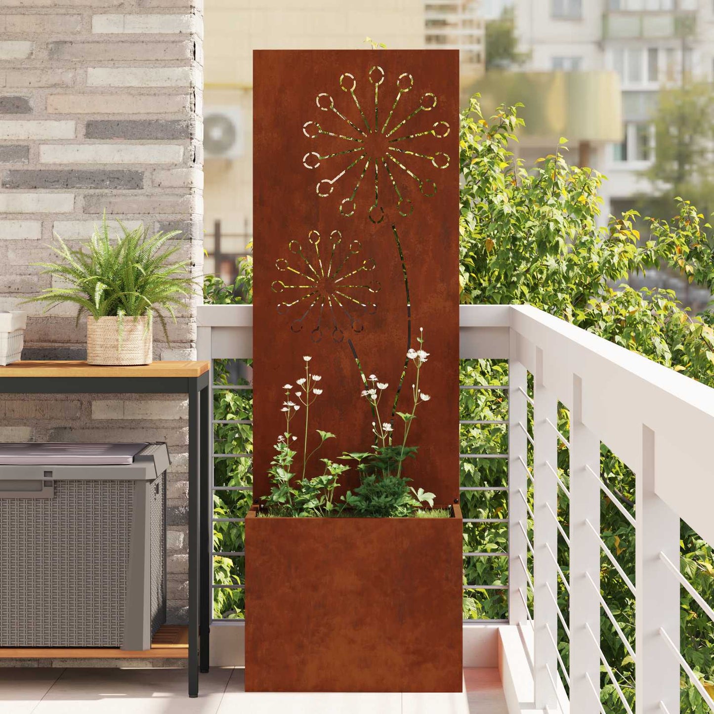 vidaXL Garden Privacy Screen Rusty 50 x 32 x 150 cm Weathering steel 1