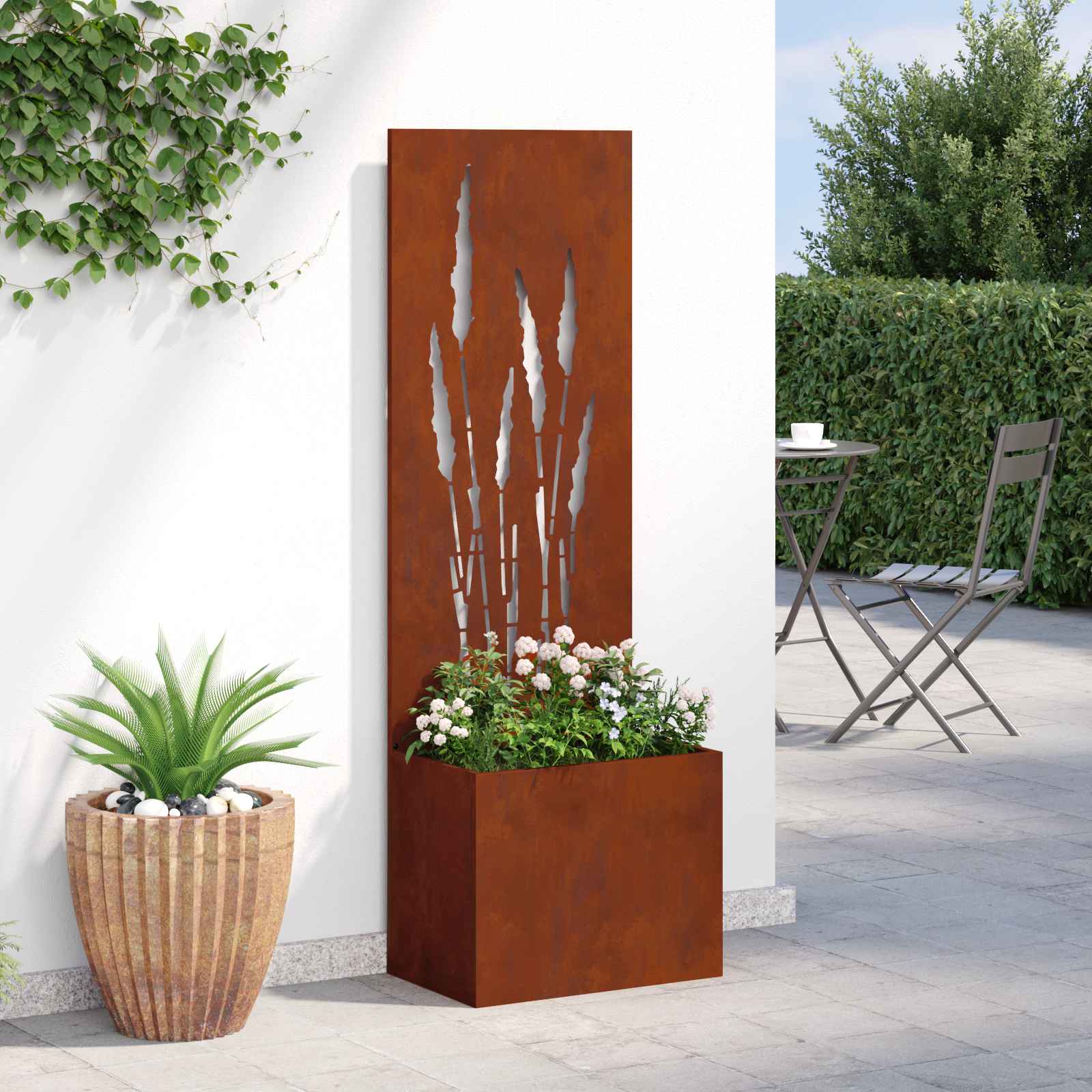 vidaXL Garden Privacy Screen Rusty 50 x 32 x 150 cm Weathering steel 4