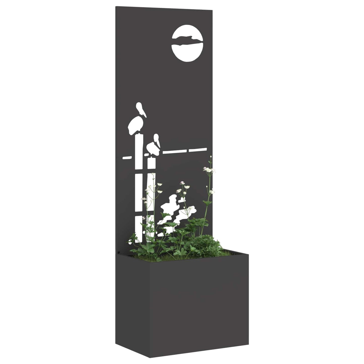 vidaXL Garden Privacy Screen Black 50 x 32 x 150 cm Cold-rolled steel 3