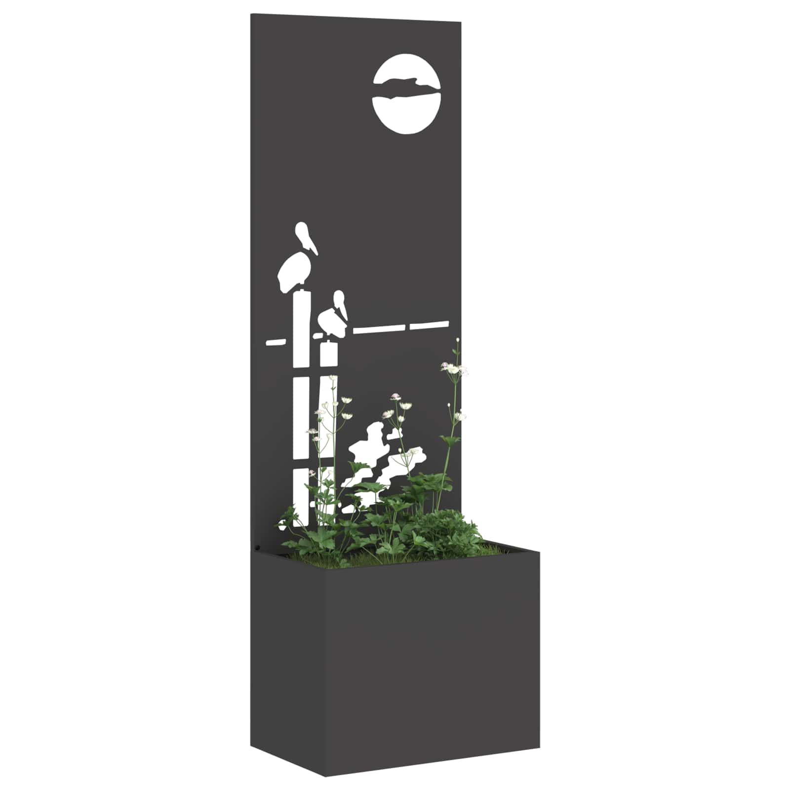 vidaXL Garden Privacy Screen Black 50 x 32 x 150 cm Cold-rolled steel 3