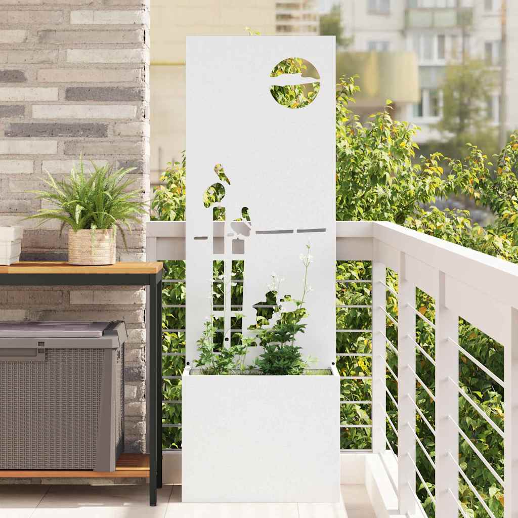 vidaXL Garden Privacy Screen 50 x 32 x 150 cm Cold-rolled steel White
