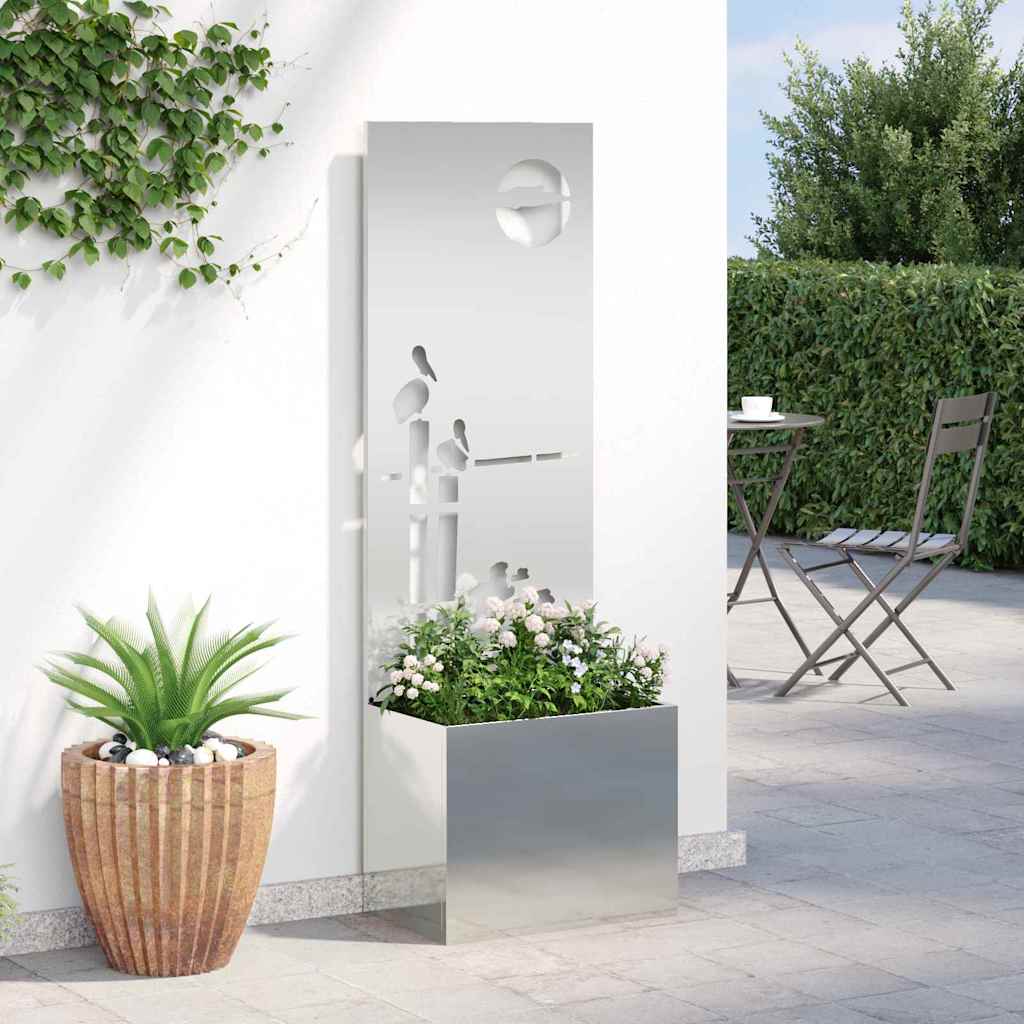 vidaXL Garden Privacy Screen Silver 50 x 32 x 150 cm Galvanised steel 4