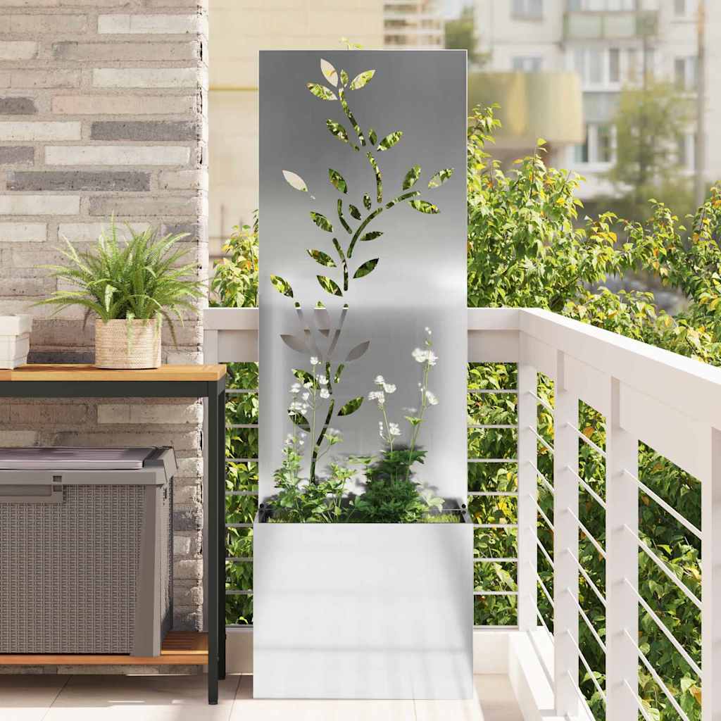 vidaXL Garden Privacy Screen Silver 50 x 32 x 150 cm Galvanised steel 1
