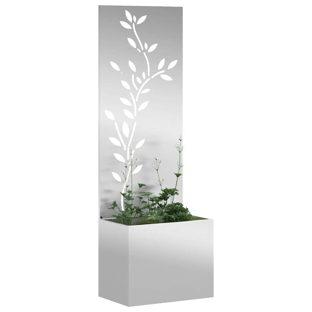 vidaXL Garden Privacy Screen Silver 50 x 32 x 150 cm Galvanised steel 3
