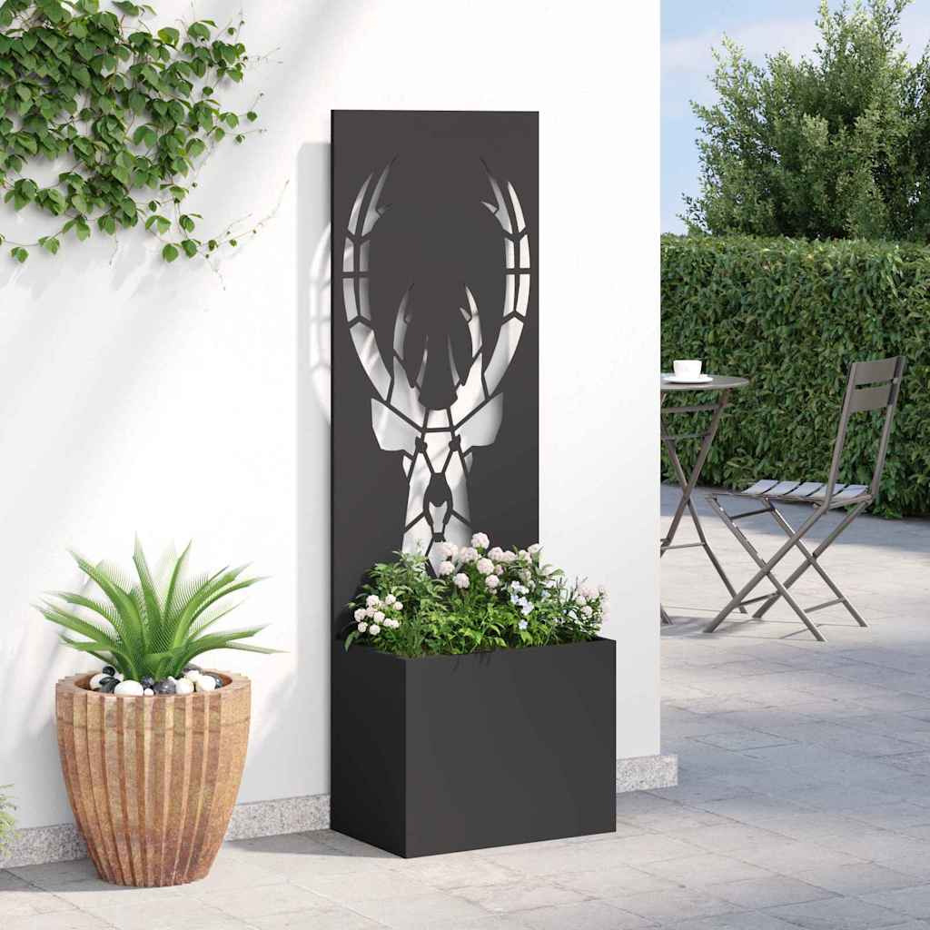 vidaXL Garden Privacy Screen Black 50 x 32 x 150 cm Cold-rolled steel 4