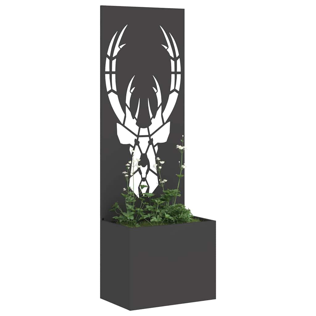 vidaXL Garden Privacy Screen Black 50 x 32 x 150 cm Cold-rolled steel 3