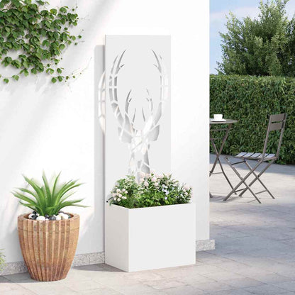 vidaXL Garden Privacy Screen White 50 x 32 x 150 cm Cold-rolled steel 4