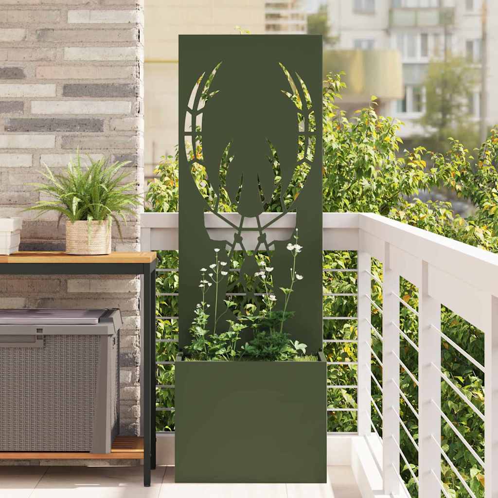 vidaXL Garden Privacy Screen Animal Print Olive green 50 x 32 x 150 cm 1