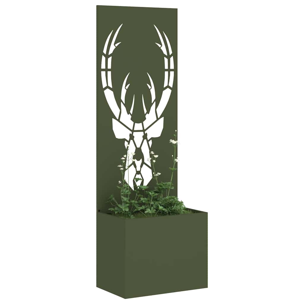 vidaXL Garden Privacy Screen Animal Print Olive green 50 x 32 x 150 cm 3