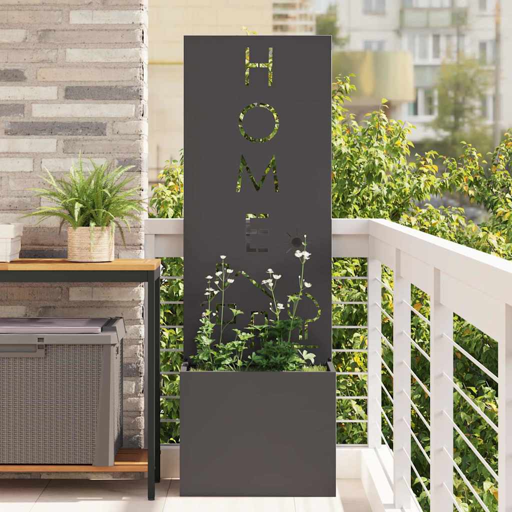 vidaXL Garden Privacy Screen Black 50 x 32 x 150 cm Cold-rolled steel 1