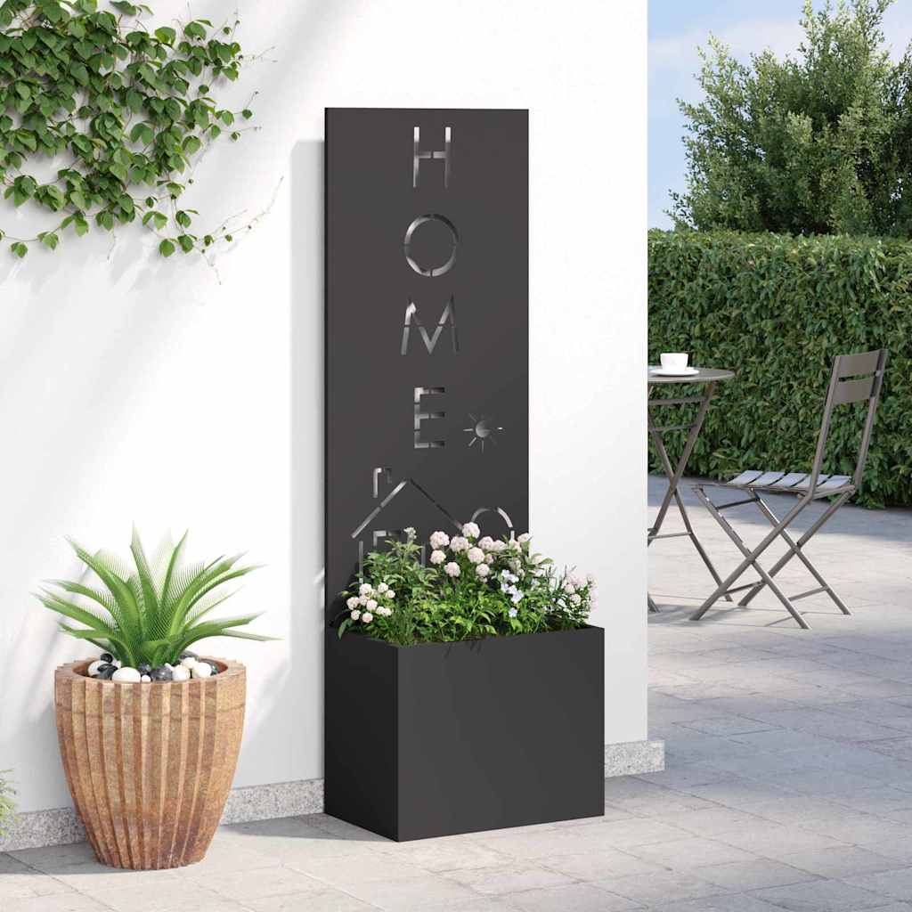 vidaXL Garden Privacy Screen Black 50 x 32 x 150 cm Cold-rolled steel 4