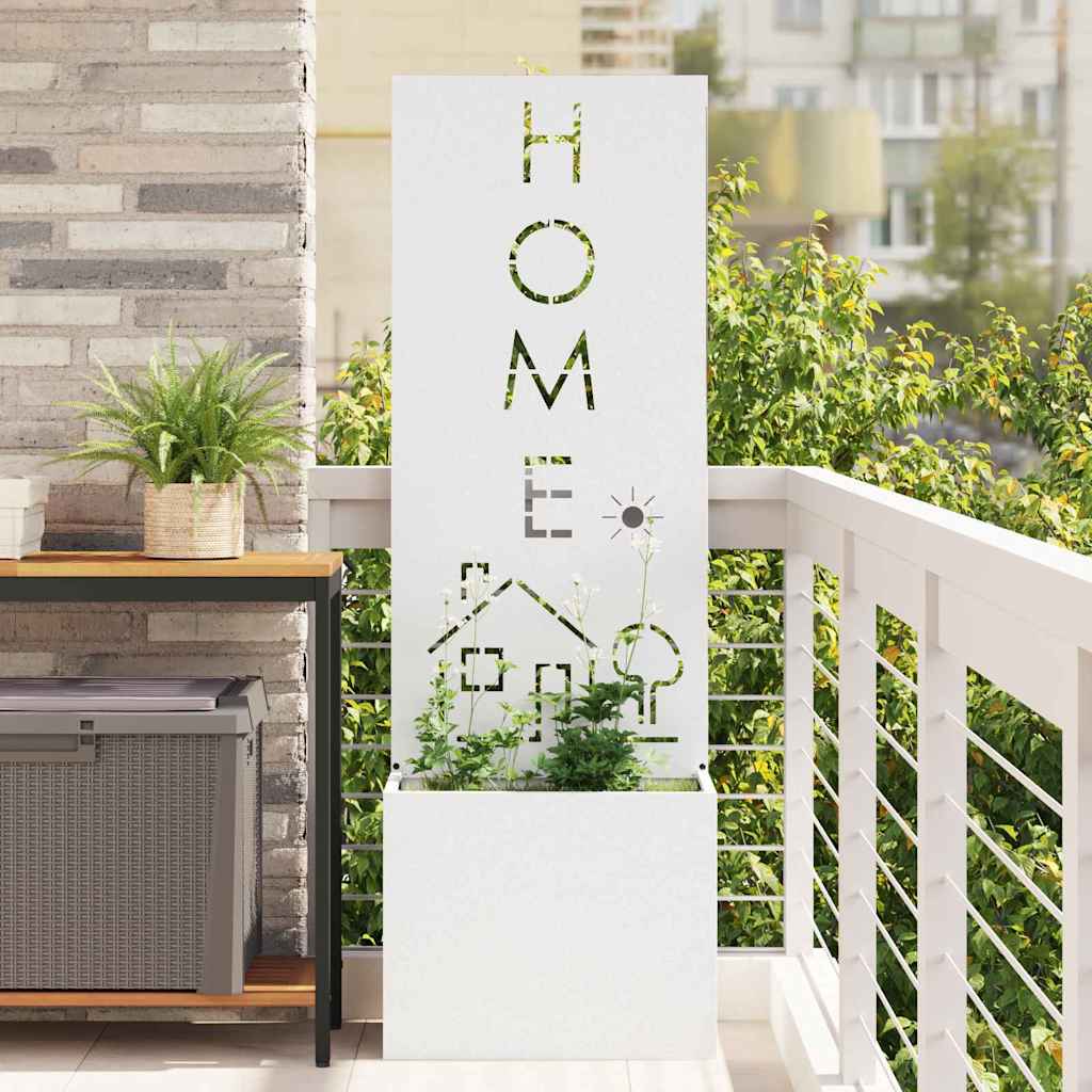 vidaXL Garden Privacy Screen White 50 x 32 x 150 cm Cold-rolled steel 1