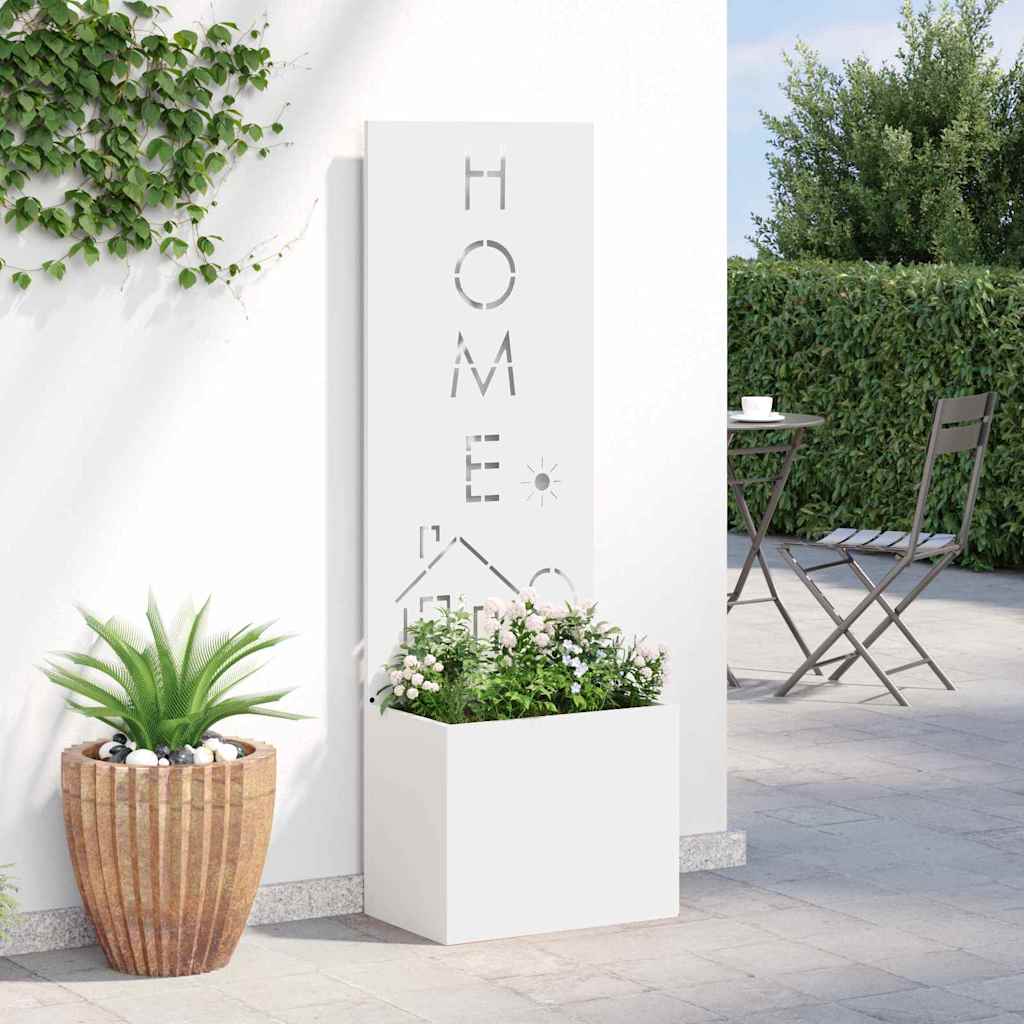 vidaXL Garden Privacy Screen White 50 x 32 x 150 cm Cold-rolled steel 4