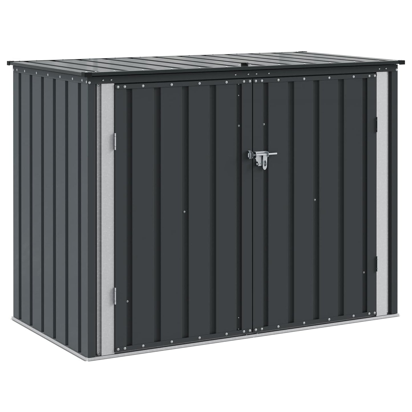 vidaXL Garden Storage Box Black 151.5 x 82 x 110.5 cm Steel 2