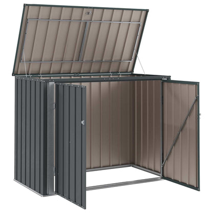 vidaXL Garden Storage Box Black 151.5 x 82 x 110.5 cm Steel 6
