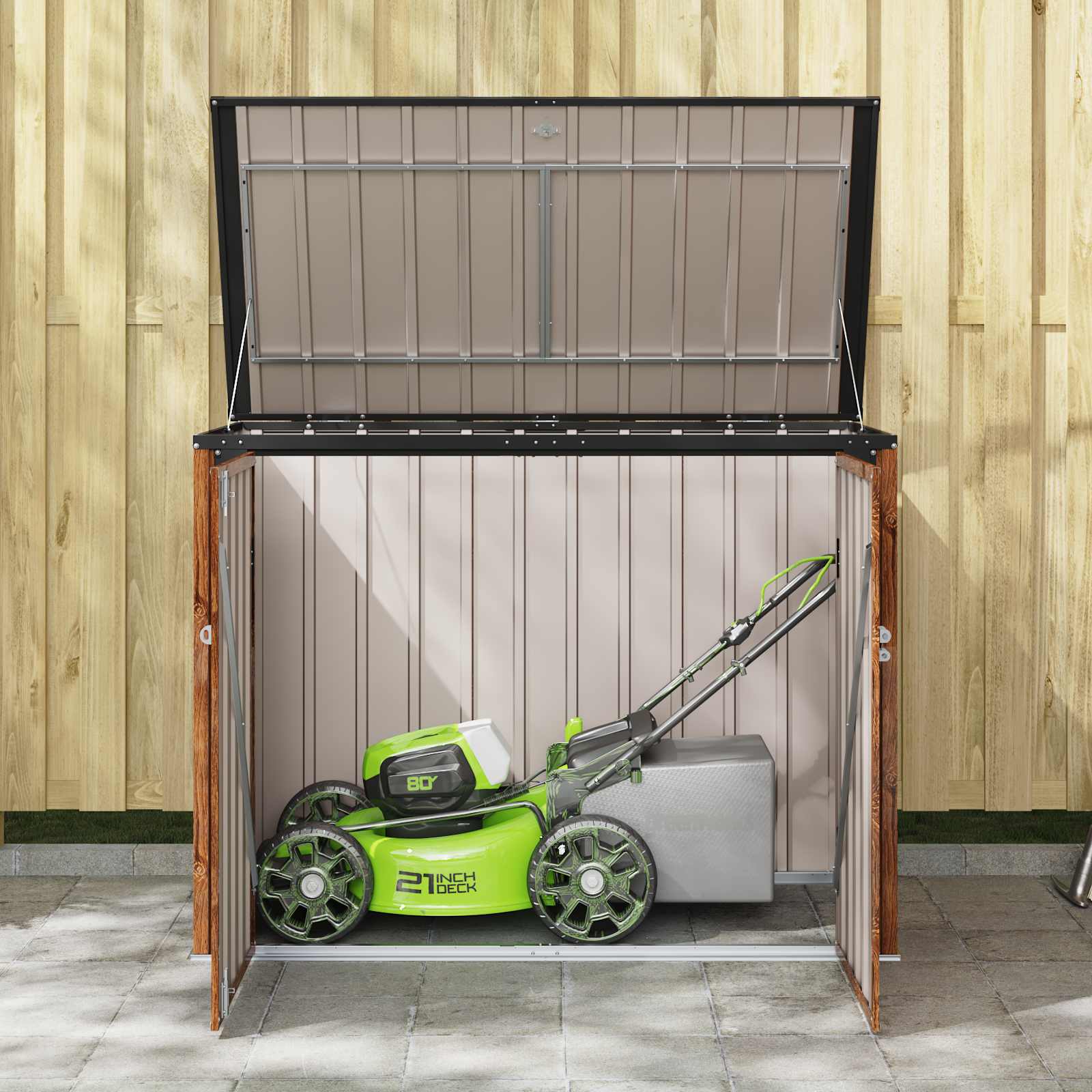 vidaXL Garden Storage Box Brown 151.5 x 82 x 110.5 cm Steel 5