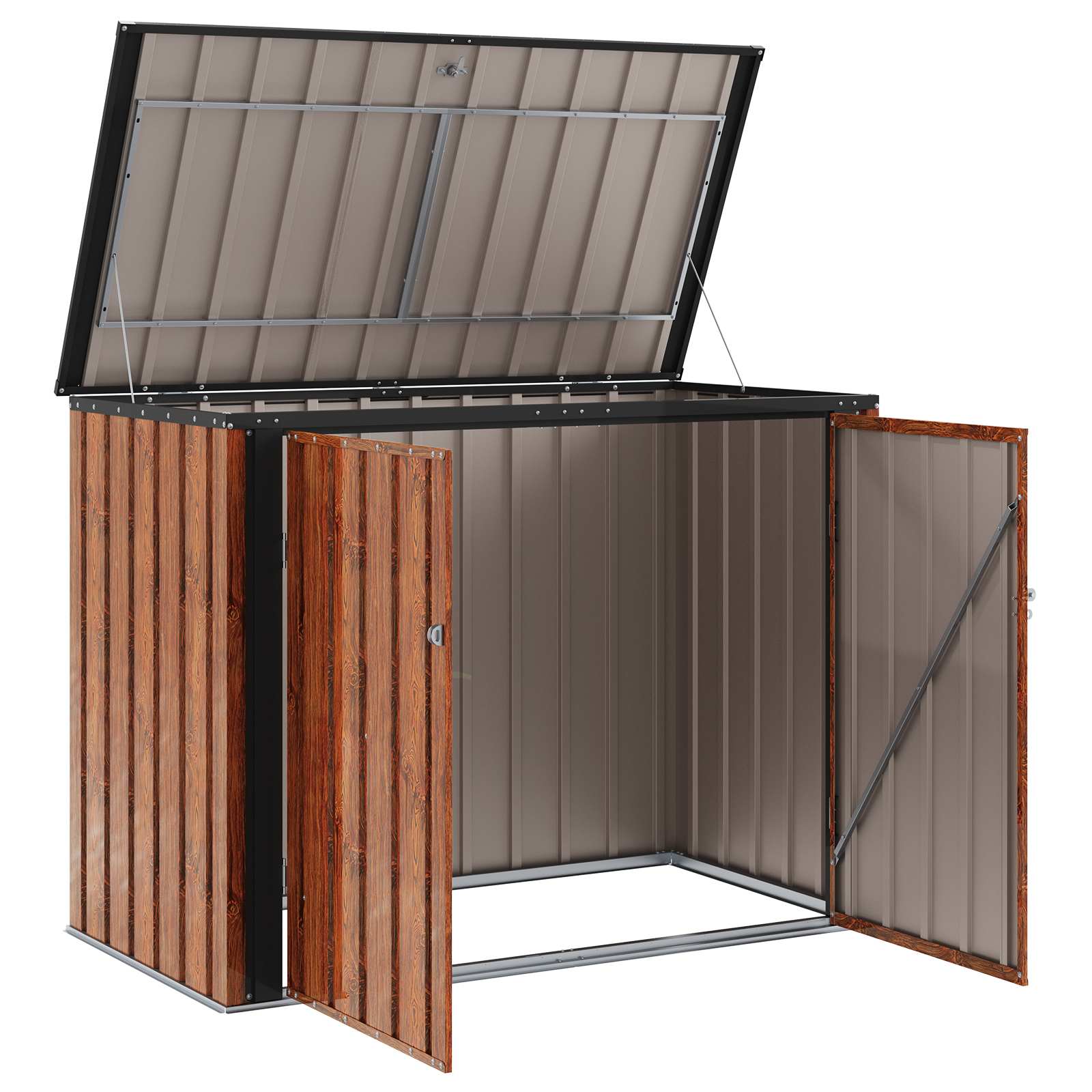 vidaXL Garden Storage Box Brown 151.5 x 82 x 110.5 cm Steel 6