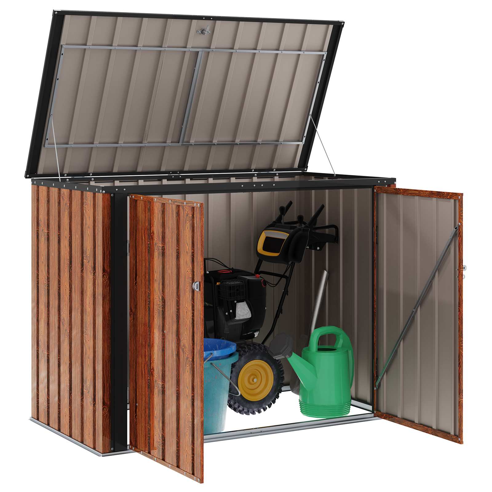 vidaXL Garden Storage Box Brown 151.5 x 82 x 110.5 cm Steel 3