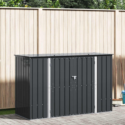 vidaXL Garden Storage Box Black 214 x 82 x 132 cm Steel 1