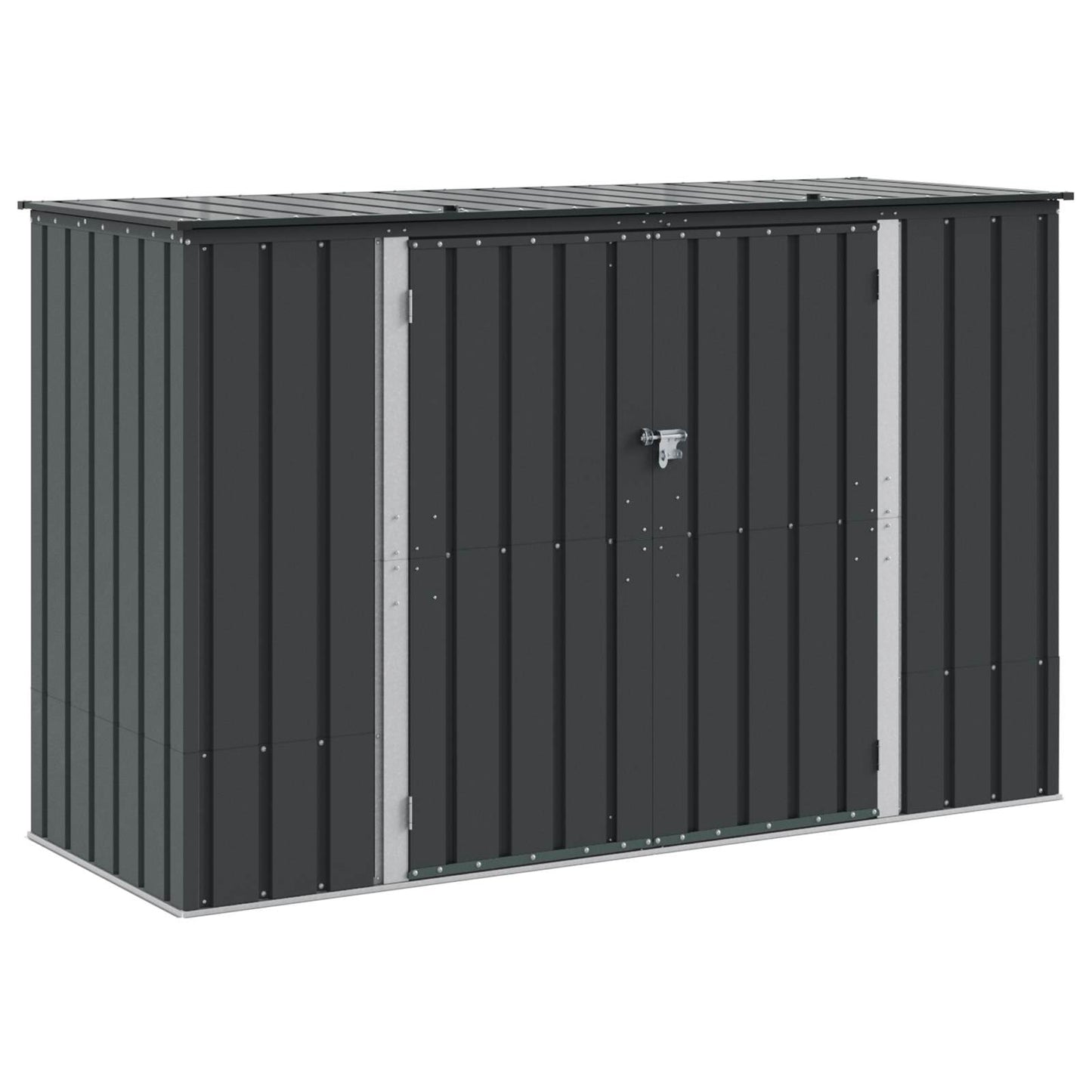 vidaXL Garden Storage Box Black 214 x 82 x 132 cm Steel 2