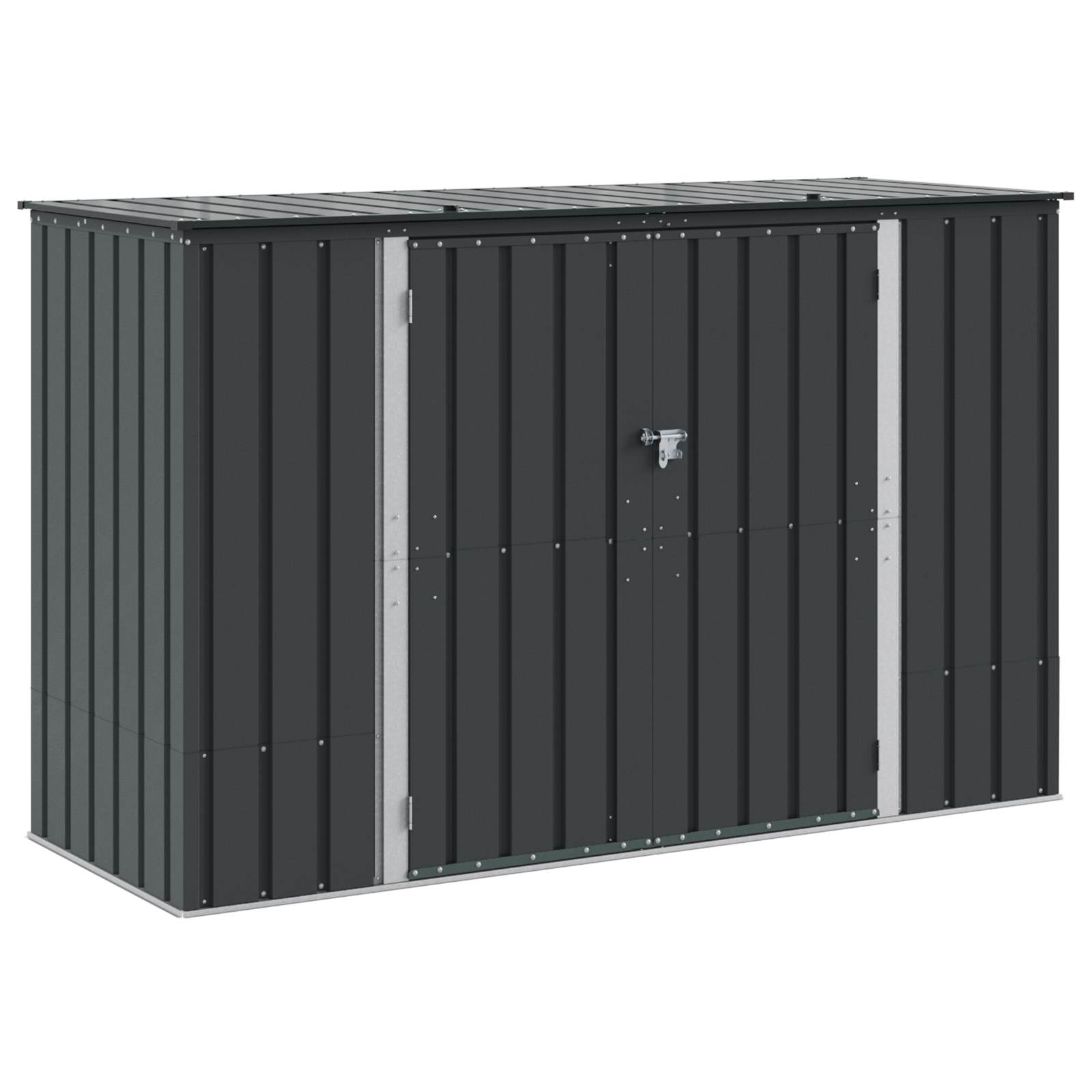 vidaXL Garden Storage Box Black 214 x 82 x 132 cm Steel 2