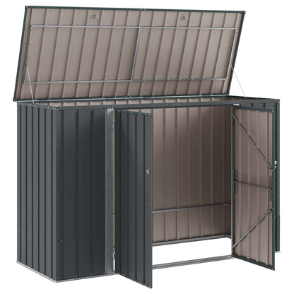 vidaXL Garden Storage Box Black 214 x 82 x 132 cm Steel 6
