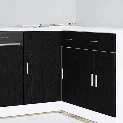 vidaXL Kitchen Corner Base Cabinet Black oak 86 x 46 x 81.5 cm 1