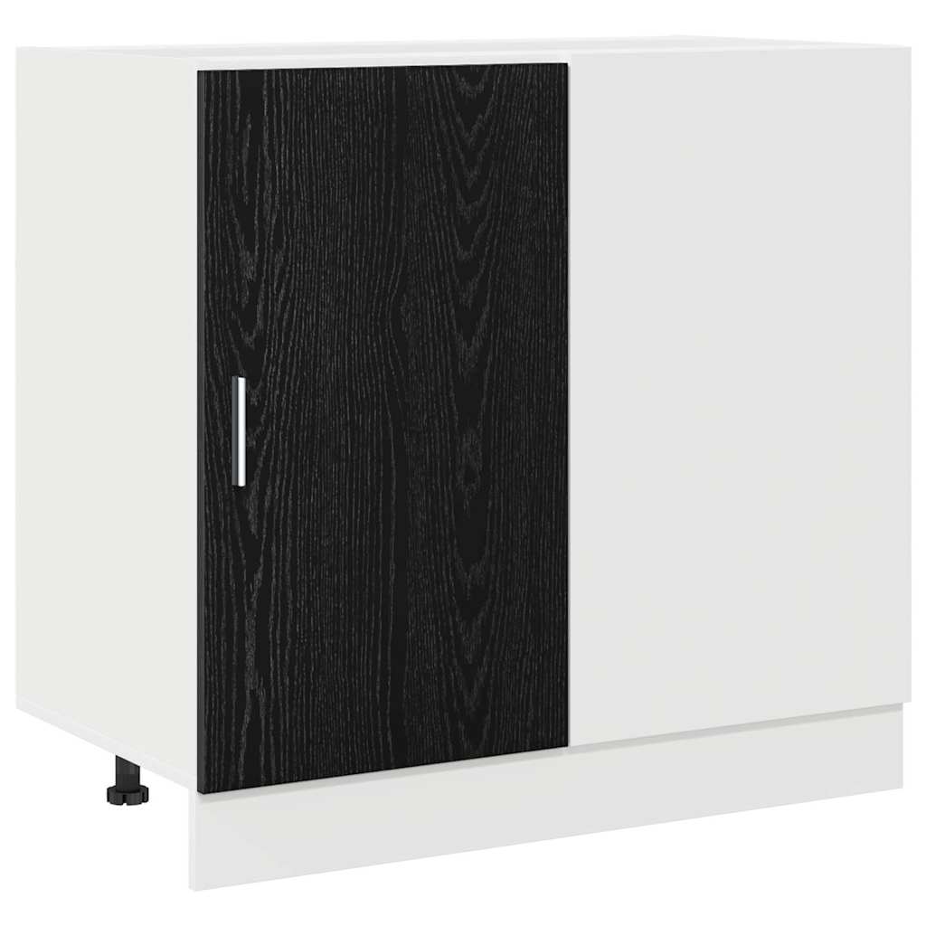 vidaXL Kitchen Corner Base Cabinet Black oak 86 x 46 x 81.5 cm 2