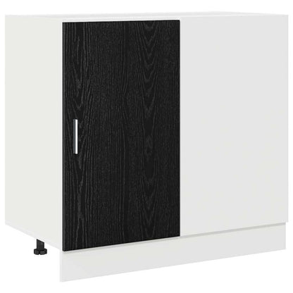vidaXL Kitchen Corner Base Cabinet Black oak 86 x 46 x 81.5 cm 2