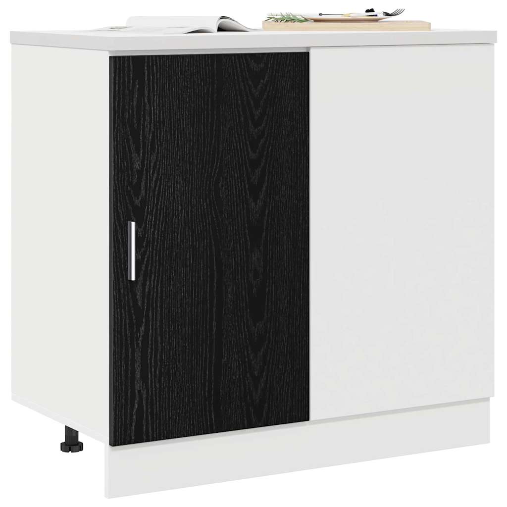 vidaXL Kitchen Corner Base Cabinet Black oak 86 x 46 x 81.5 cm 3