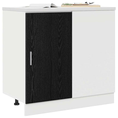 vidaXL Kitchen Corner Base Cabinet Black oak 86 x 46 x 81.5 cm 3