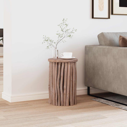 vidaXL Stool Natural 30 x 30 x 45 cm Solid Teak Wood 3