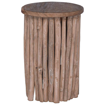 vidaXL Stool Natural 30 x 30 x 45 cm Solid Teak Wood 5
