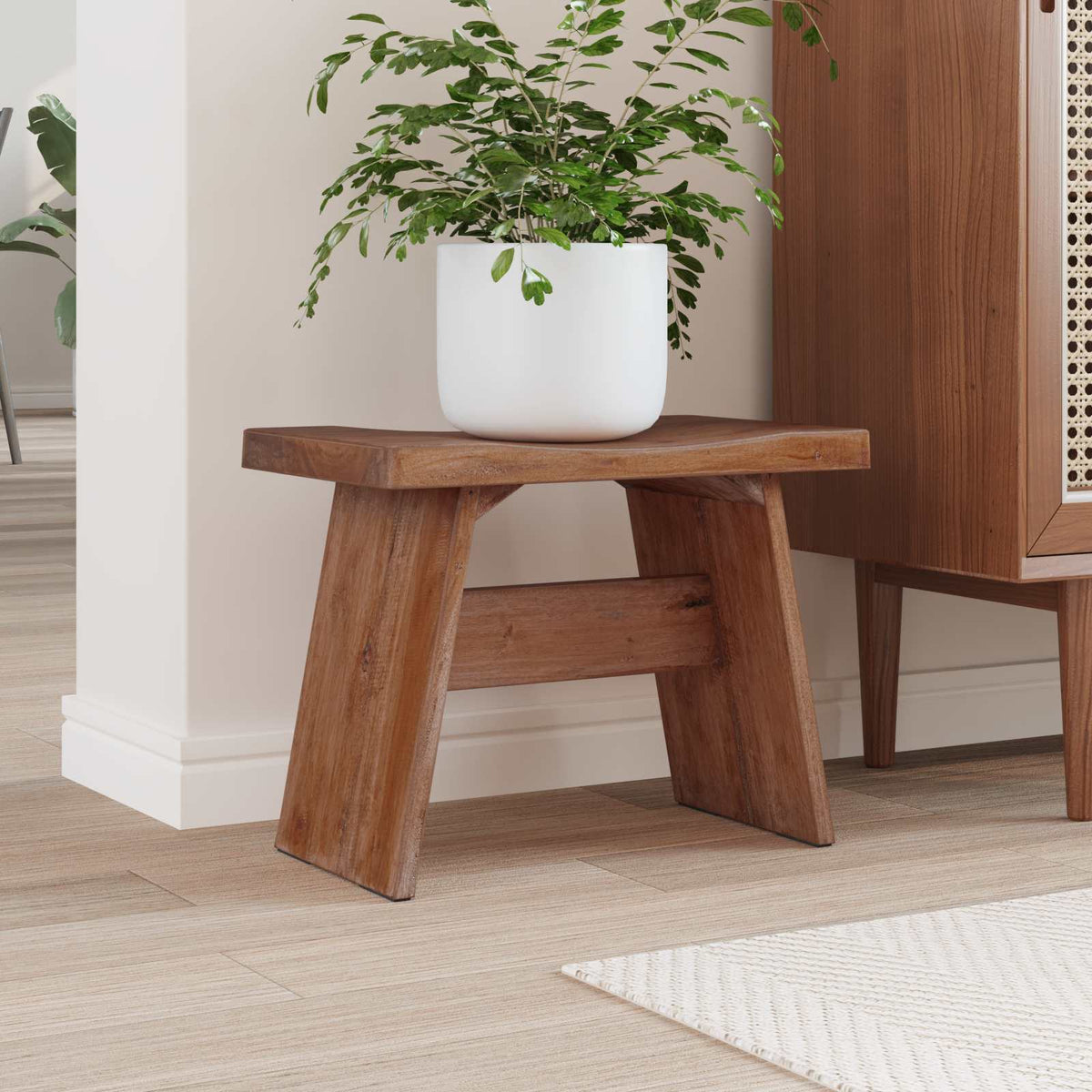 vidaXL Stool Natural 40 x 25 x 31 cm Mahogany Wood 3
