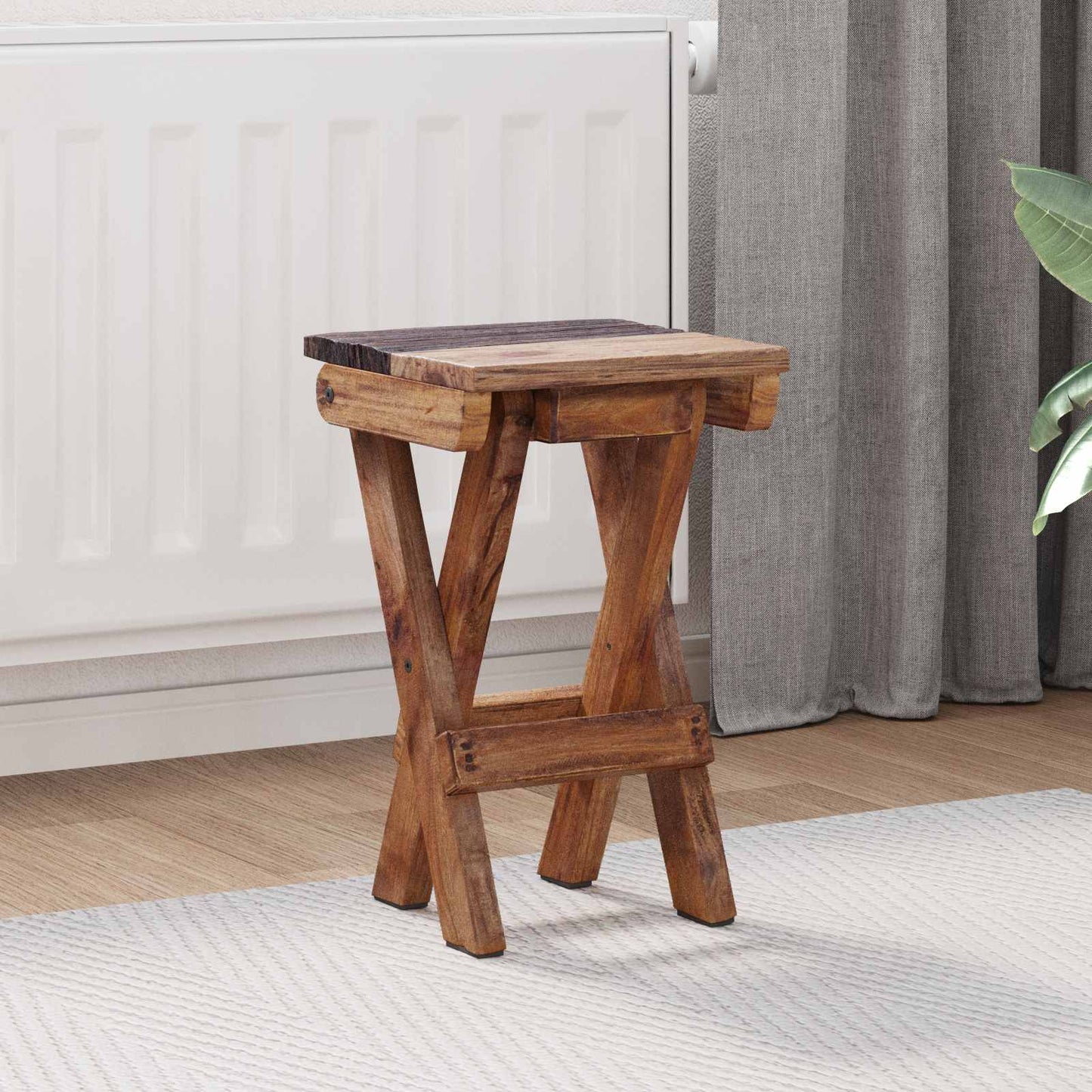 vidaXL Stool Natural 30 x 30 x 48 cm Solid Reclaim wood 1