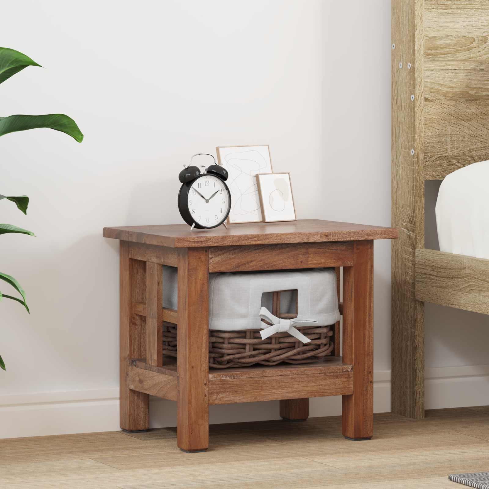 vidaXL Side Table Brown 38 x 28 x 35 cm Solid Mahogany wood 1