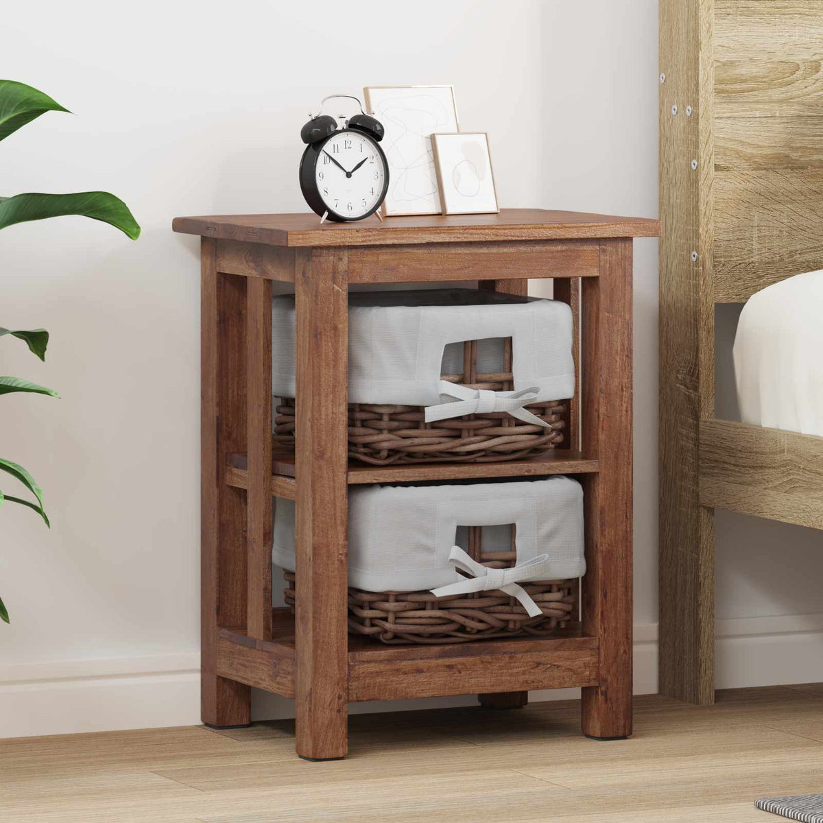 Side Table Brown Solid Mahogany wood 38 x 28 x 50 cm