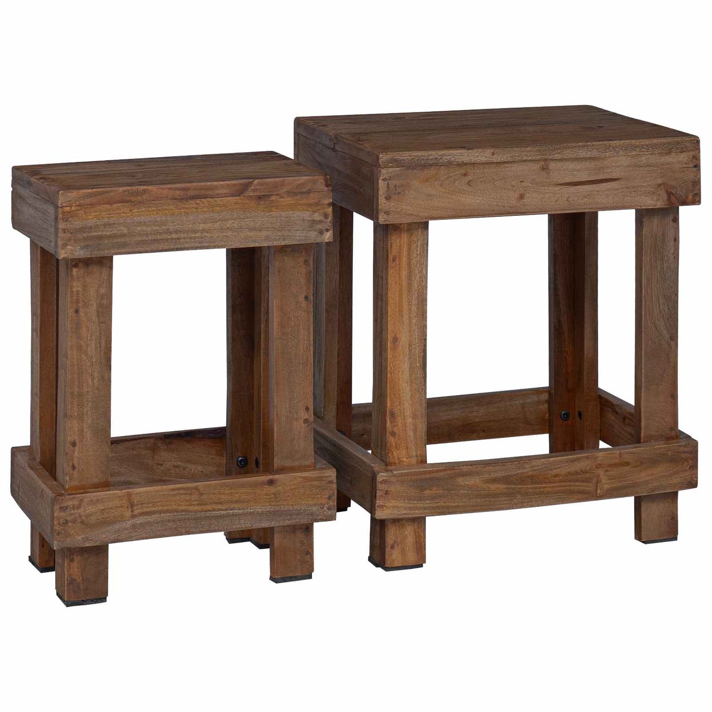 vidaXL Plant Stand 2 pcs Brown 70 x 11 x 27 cm Mahogany Wood 2