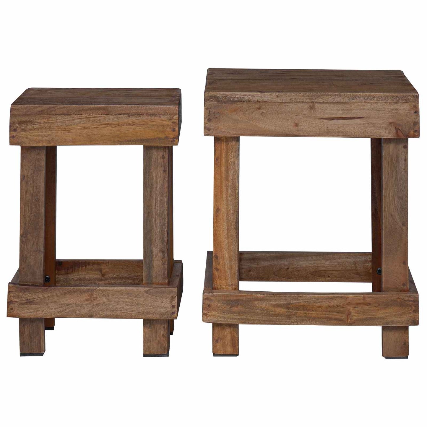 vidaXL Plant Stand 2 pcs Brown 70 x 11 x 27 cm Mahogany Wood 5
