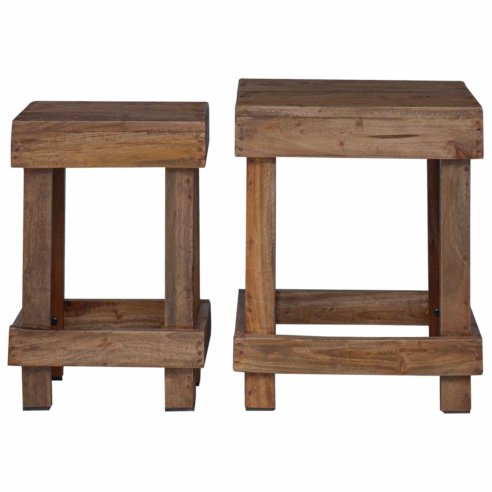 vidaXL Plant Stand 2 pcs Brown 70 x 11 x 27 cm Mahogany Wood 5