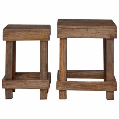 vidaXL Plant Stand 2 pcs Brown 70 x 11 x 27 cm Mahogany Wood 5