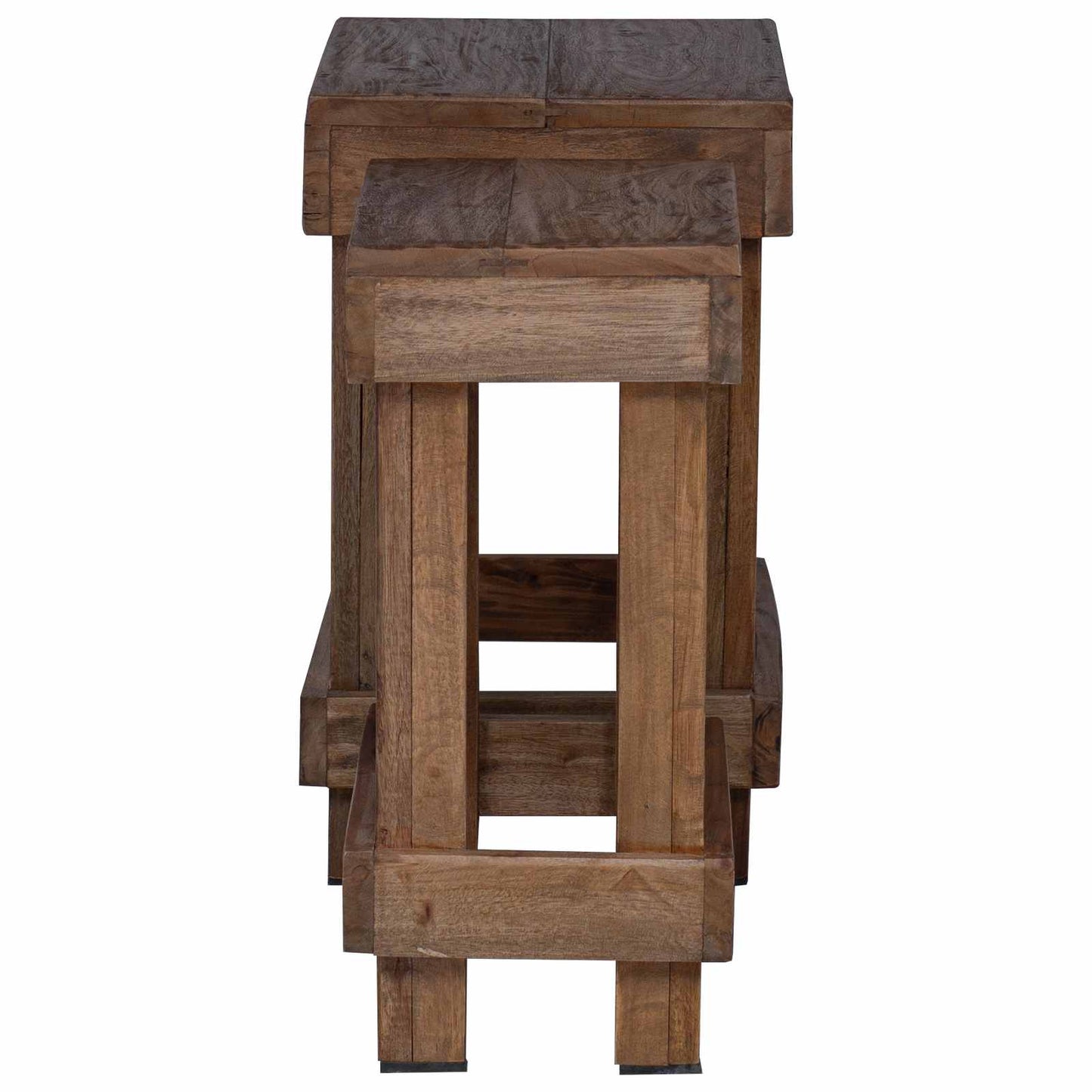 vidaXL Plant Stand 2 pcs Brown 70 x 11 x 27 cm Mahogany Wood 6