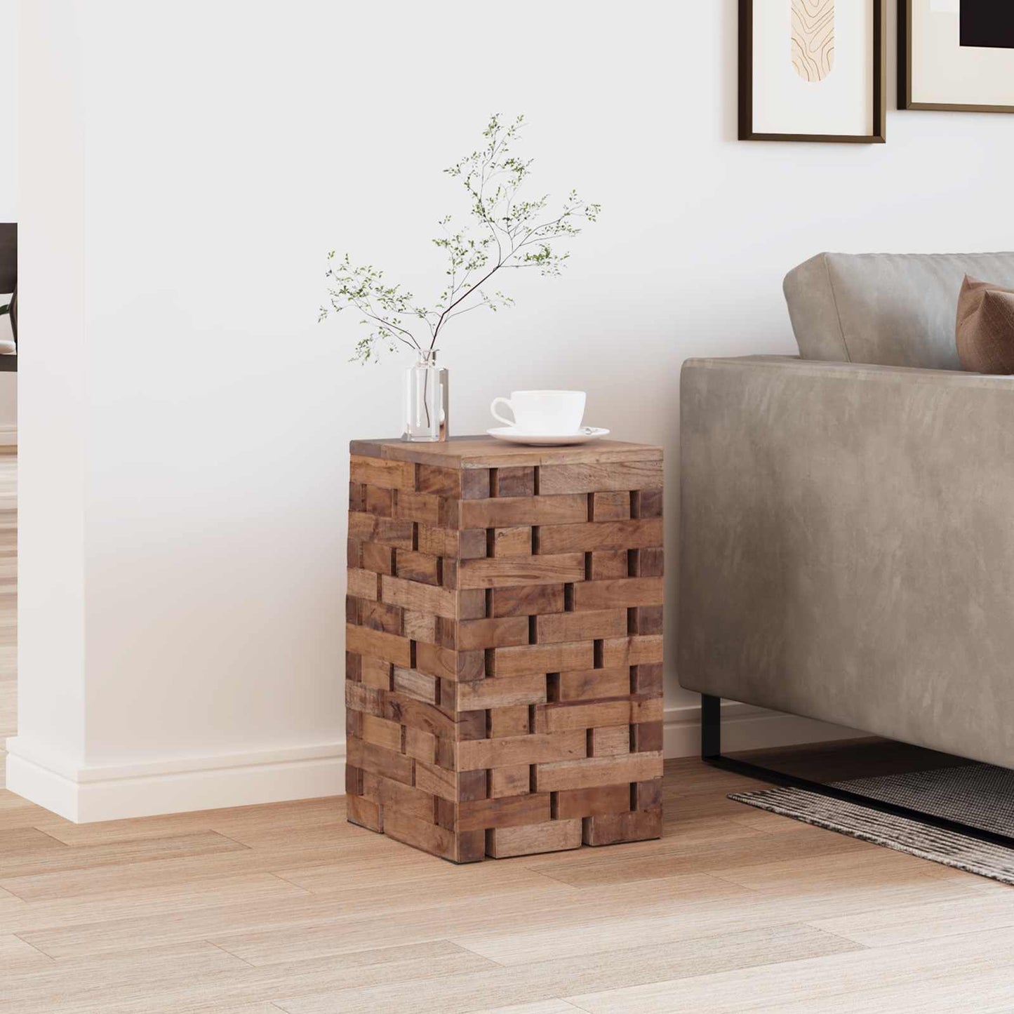vidaXL Stool Natural 29 x 29 x 48 cm Solid Reclaim wood 3