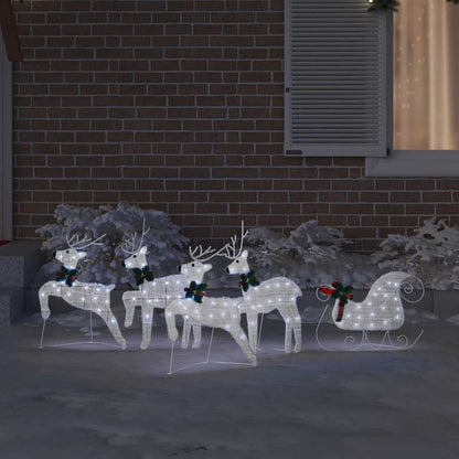 vidaXL LED Reindeers 5 pcs Silver 43 x 18 x 66 cm Fabric 3