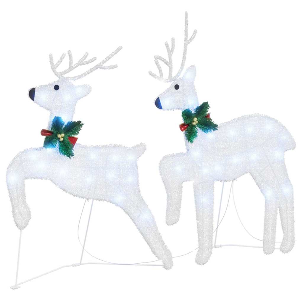 vidaXL LED Reindeers 5 pcs Silver 43 x 18 x 66 cm Fabric 4