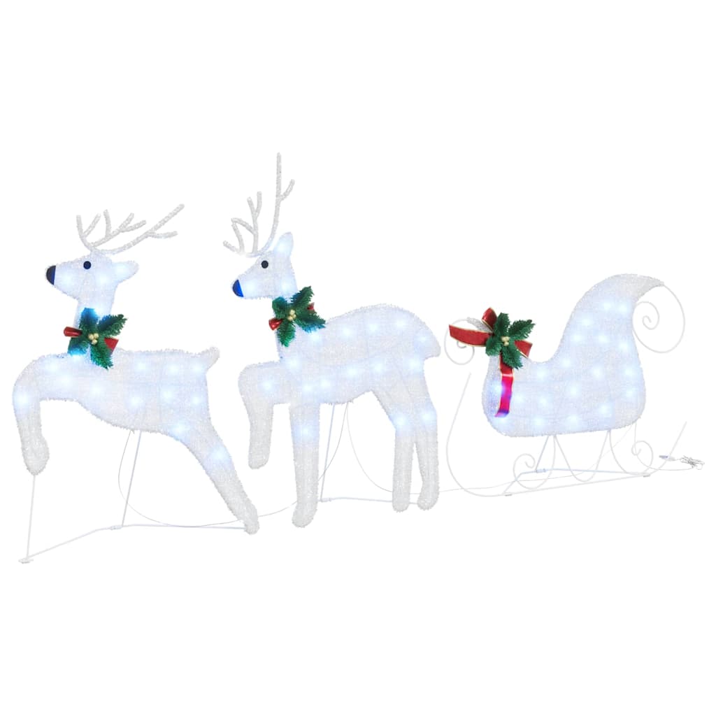 vidaXL LED Reindeers 5 pcs Silver 43 x 18 x 66 cm Fabric 5