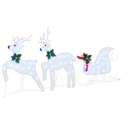 vidaXL LED Reindeers 5 pcs Silver 43 x 18 x 66 cm Fabric 5